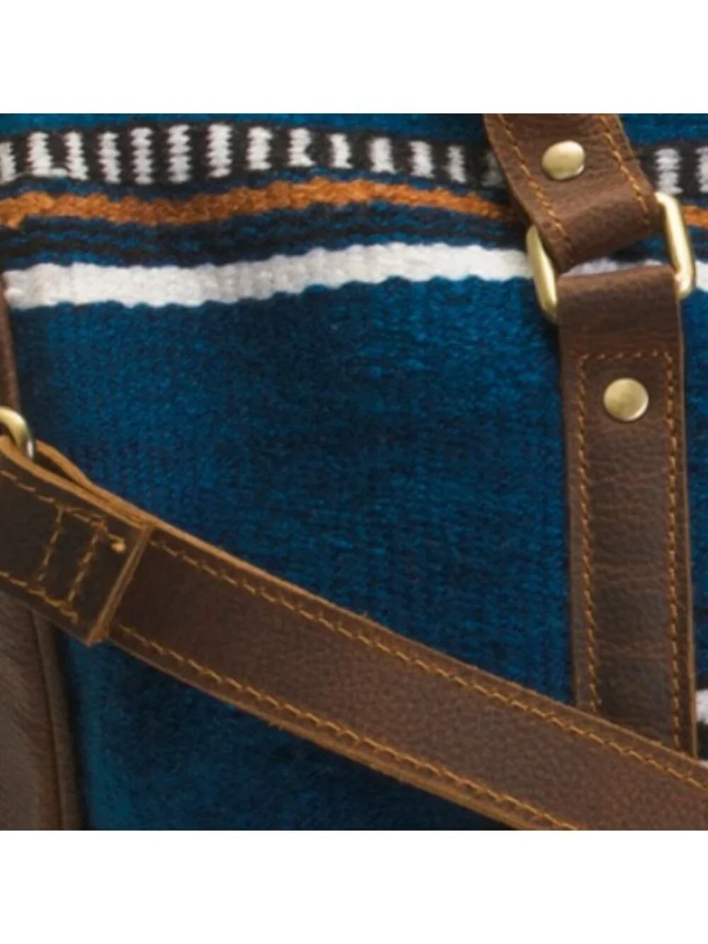 AMERICAN BISON Leather Unisex Aztec Front Zip Top Duffle